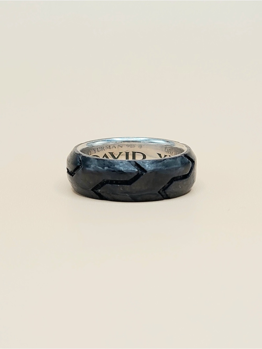 David Yurman Forged Carbon Band Ring In Sterling Silver